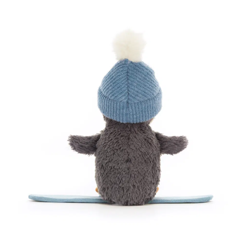 jellycat peanut penguin snowboarding