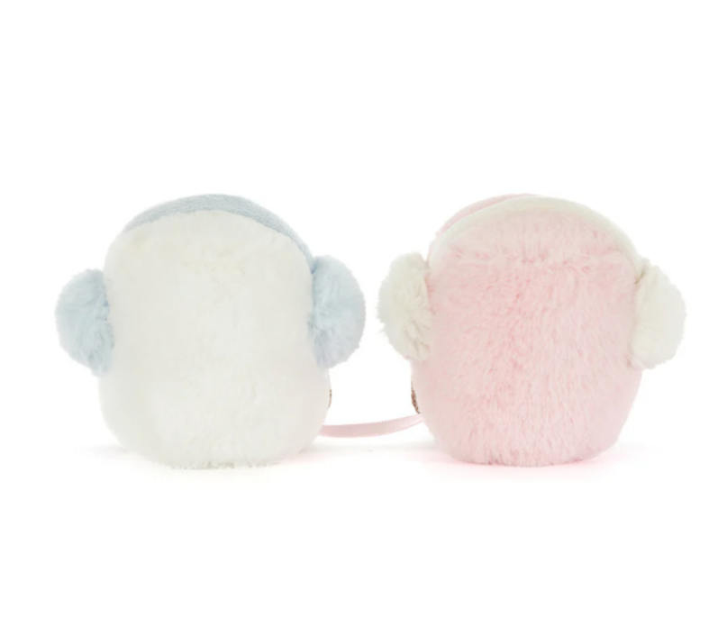 jellycat plush two marshmallows pink white earmuffs